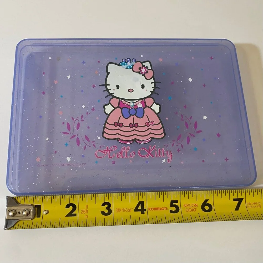 Sanrio 2005 Hello Kitty Clear Glitter Plastic Case